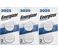 Energizer CR2025 Lithium Coin Batteries 3 Packs of 2 (Count 6)