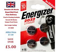 Energizer CR2032 3V Lithium Coin Battery (Pack of 4) with Baby Secure Technology