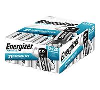Energizer D Alkaline Batteries Max Plus LR20 1.5V Pack of 20