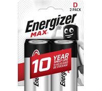 Energizer D Batteries, Max Alkaline Power, 2 Pack