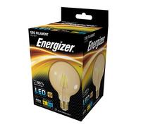 Energizer E27 Golf G95 LED Gold Filament Light Bulb - 5W. Warm White 2200K, 470 Lumen Energy Saving Lightbulb. Non-Dimmable - Large Edison Screw (ES)