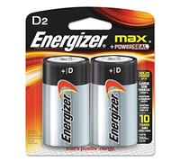 Energizer E95BP2 MAX Alkaline Batteries, D, 2 Batteries/Pack