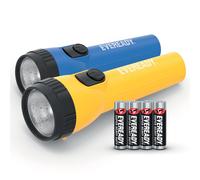 Energizer Eveready LED Torch Pack of 2, Super Bright Flashlight, Water Resistant, Perfect for Camping , Outdoors & Emergency Light, Pack of 2, 4 AA B