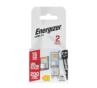 Energizer G9 LED Light Bulb. 1.8W (20w Halogen Equivalent) 220-240V. 200 Lumens. Bi-Pin Base Energy Saving. Daylight (6500k)