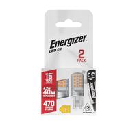 Energizer G9 LED Light Bulb. 4.2W (40w Halogen Equivalent) 220-240V. 470 Lumens. Bi-Pin Base Energy Saving. 2 Pack. Cool White 4000k