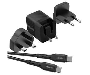 ENERGIZER GaN Wall Charger 4A USB-C Power Strip EU / UK / US 20W with Cable