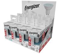 Energizer GU10 LED Bulb 3.6W Replaces 50W Daylight (6500k) 345 Lumens Non-Dimmable Spotlight. Box of 12 Bulbs.