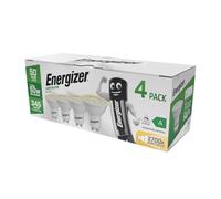 Energizer GU10 LED Bulb A Rated, 1.9W = 50W, Warm White 2700K, 345 Lumens, Pack of 4, Non-Dimmable