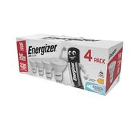 Energizer GU10 LED Bulbs Daylight 6500K Light Bulb Pack of 4 - 35W Halogen Spotlight Bulb Equivalent Replacement - 230LM Energy Saving 2.4W GU10 Non Dimmable LED Bulbs