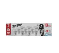 Energizer GU10 LED Bulbs Daylight 6500K, Pack of 10 | 345 lumens, 4.9W energy use, non-dimmable, 50W halogen equivalent, 15x longer lifespan