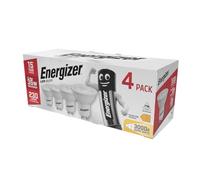 Energizer GU10 LED Bulbs Warm White 3000K Light Bulb Pack of 4 - 35W Halogen Spotlight Bulb Equivalent Replacement - 230LM Energy Saving 2.4W GU10 Non Dimmable LED Bulbs