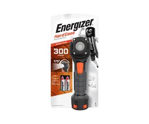 Energizer Hard Case 300 Lumens Pivot Rotating Head LED Torch with Magnetic Base & 2x AA Batteries