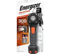 Energizer Hard Case 300 Lumens Pivot Rotating Head LED Torch with Magnetic Base & 2x AA Batteries