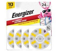 Energizer Hearing Aid Batteries Size 10, Yellow Tab, 24 Pack