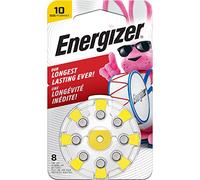 Energizer Hearing Aid Batteries Size 10, Yellow Tab, 8 Pack