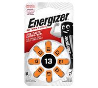 Energizer Hearing Aid Batteries, Size 13, EZ Turn & Lock, Pack of 8, Orange