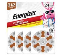 Energizer Hearing Aid Batteries Size 312, Brown Tab, 24 Pack