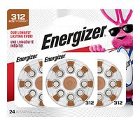 Energizer Hearing Aid Batteries Size 312, EZ Turn & Lock (24 Battery Count)