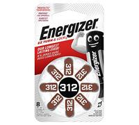Energizer Hearing Aid Batteries, Size 312, EZ Turn & Lock, Pack of 8