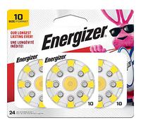 Energizer Hearing Aid EZ Lock Turn & 10 (24 Pack)-Zinc-Air Batteries (Button/Coin V 1.4 Metal)