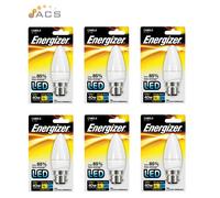 Energizer LED 5.9W Opal B22 Non-Dimmable 470lm Warm White Bulb (6 Pack) [EEK: A]