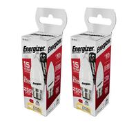 Energizer Led Bc (B22) Opal Candle Non-Dimmable Bulb, Warm White 250 Lm 3.3W (Pack Of 2)