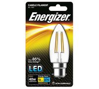 Energizer LED Energy Saving Filament Light Bulb, Candle, B22, 4 W, Warm White