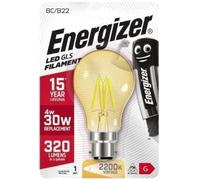 Energizer LED GLS Gold Energy Saving Filament Light Bulb, B22, 4 W, Warm White [Energy Class