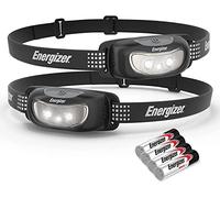 Energizer LED Head Torch, Universal Plus with Night Vision, Powerful Bright Headlamp, Water Resistant Headlight for Camping, Fishing and Runnings, Pack of 2 [Energy Class A+++]
