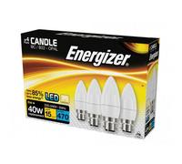 Energizer Led Opal Candle Non-Dimmable Bulb Multi Colour (Bc (B22) 470 Lumen 5.9W Pack Of 4)