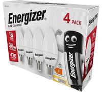 Energizer Light Bulbs LED Candle Frosted E14 Warm White 60W Non-Dimmable 4 Pack