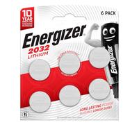 Energizer Lithium Batteries CR2032 3V Lithium Button Long Lasting Maximum Performance for Small Devices Watches Remote Controls and Thermometers - 1 Blister Pack of 6 Batteries