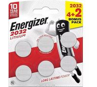 ENERGIZER Lithium Coin Cell Lithium - Type CR 2032 6 Batteries