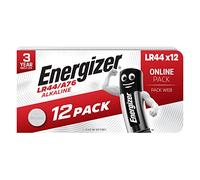 Energizer LR44 Batteries (12 Pack) - A76 Button Cell Battery | 1.5V Alkaline Battery forToys, Watches, TV Remotes, Security Systems, Home & Medical Devices - Child Resistant Packaging