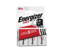 Energizer Max - 9V Battery (3 Pack) - Nine Volt Alkaline Block Batteries - Reliable Power for Fire Alarms, Smoke Dectors, Radios, Toys - 100% Recyclable Plastic Free Packaging - 5 Year Shelf Life