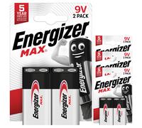 Energizer Max 9V PP3 6LR61 LR22 Alkaline Batteries Long Expiry