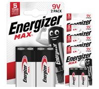 Energizer Max 9V PP3 6LR61 LR22 Alkaline Batteries Long Expiry