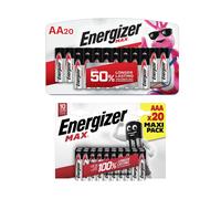 Energizer Max AA & AAA Bulk Bundle - AA 20 Pack + AAA 20 Pack