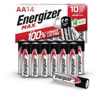 Energizer Max - AA Batteries (14 Pack) - Double A 1.5V Battery - Long Lasting Alkaline Power for Everyday Devices - 100% Recyclable Plastic Free Packaging - 10 Year Shelf Life [Amazon Exclusive]