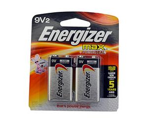Energizer Max Alkaline 9 V Battery 522BP (2 packs of 2)