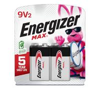 Energizer Max Alkaline 9 Volt Battery 522, 2-Count