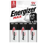 Energizer Max Alkaline 9V Batteries - Pack of 3