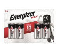 Energizer MAX C Alkaline Batteries 4 Pack 1.5V Long Lasting Power ENG6565
