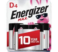 Energizer MAX D Alkaline Batteries, 4-Count