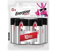 Energizer Max D Batteries, Premium Alkaline D Cell Batteries (4 Battery Count)