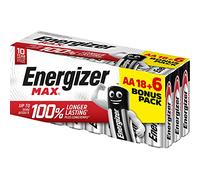 Energizer - Max, Pack of 18+6 AA Batteries 1.5V, More Power and Long Lasting for Daily Use, Sulfation Free and Maintains Charge for 10 Years