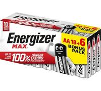 Energizer - Max, Pack of 18+6 AA Batteries, Long Lasting for Daily Use, Sulfation Free and with 10 Years Shelf Life