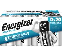 Energizer Max Plus Alkaline D Battery Pack of 20