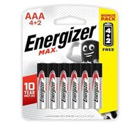 Energizer Max Promo Pack Battery, Size AAA, Pack of 4Plus2 Blister Card - 4+2 حجر ريموت