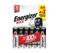 Energizer Max AA Battery (4+2) (Pack of 6) E303328500